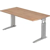 Hjh OFFICE PRO US16 höhenverstellbarer Schreibtisch nussbaum rechteckig