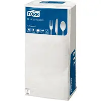 Tork Serviettes 24x24 cm 2-plis Hvid,200 pcs/pk (200 pcs, 24 x 24 cm)