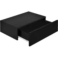 En.casa Étagère Murale Pour Chambre Avec 1 Tiroir Noir Laqué 46 X 30 X15 Cm [En.Casa]