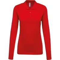 Kariban Polo piqué manches longues femme Rouge - Kariban K257 - Taille XL