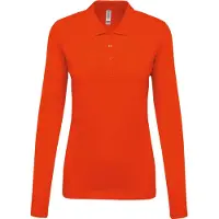 Kariban Polo à manches longues pour femmes de . Piqué de coton