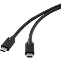Renkforce Câble USB USB 3.2 Gen2x2 USB-C mâle 2.00 m Noir Blindé RF-4531576