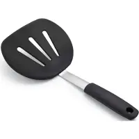 Oxo Good Grips – Spatule à crêpes flexible en silicone - Spatule de cuisine pour crêpes et pancakes silicone - Silicone, Acier inoxydable, Noir, 30 cm