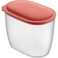 Koziol Récipient alimentaire avec couvercle rouge OVAL, 1,4 L,