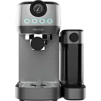 Cecotec Cafetière semi-automatique Power Espresso 20 Steel Pro Latte. 1350 W, système Thermoblock, pression ForceAroma de 20 bars