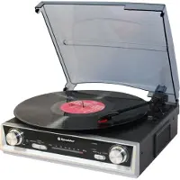Roadstar Tourne-disque Tourne-disque (Semi-automatique), Platine, Noir, Argent