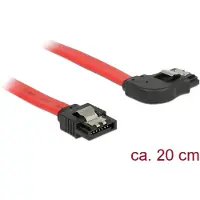DeLOCK - Câble SATA - SATA (M) pour SATA (M) - 20 cm - verrouillé, connecteur coudé - rouge