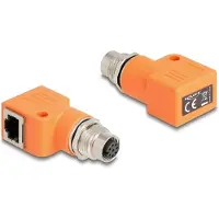 DeLOCK M12 Adapter A-kodiert 8 Pin Bu zu RJ45 Bu gewinkelt