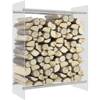 vidaXL Étagère à bois de chauffage Transparent 80x35x100 cm Verre trempé