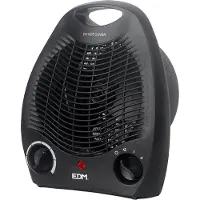 EDM Chauffage Soufflant Salle De Bain Noir Chaleur Rapide & Sécurisée -