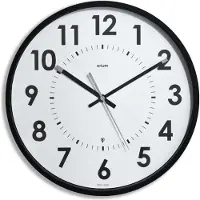 Cep Orium Horloge murale radiocommandée Abyliss Horloge à quartz silencieuse noire