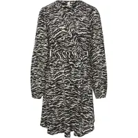 QS Robe taupe / noir / blanc