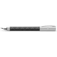 Faber-Castell Stylo plume Ambition 148920, plume losange en r sine de haute qualit , taille M, emballage cadeau inclus, couleur du corps noir/arg