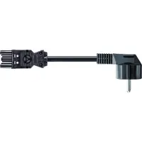 Bachmann Cordon d'alimentation pour appareils contact de protection/prise pour appareils GST18-3, sans halogène, noir, 3 m