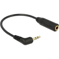 DeLOCK - Adaptateur pour casque - mini jack 4 pôles femelle pour jack micro stéréo mâle incliné - 17 cm - noir