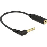 DeLOCK - Adaptateur audio - jack micro stéréo femelle pour mini-phone stereo 3.5 mm mâle - 17 cm - noir - connecteur à angle gauche
