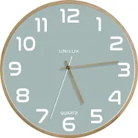 Unilux 400165098 Horloge murale Baltic - Quartz Ø31,5 cm hêtre-vert