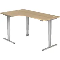 Hjh OFFICE PRO Bureau d'angle réglable en hauteur XDSM | 3 moteurs | 200 x 120 cm | électrique