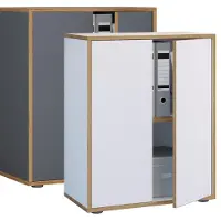 VCM Armoire de bureau en bois Armoire de classement Salia double largeur 60 cm portes battantes Armoire de bureau en bois Armoire de classement Salia double largeur 60 cm portes battantes