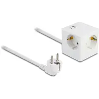 DeLOCK Steckdosenwürfel 3-fach USB PD3.0 Ladegerät 20W weiß