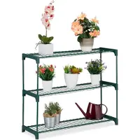Relaxdays Etagère de plantes, 3 supports