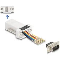 DeLOCK D-Sub 9 broches mâle vers RJ45 femelle Kit de montage blanc -