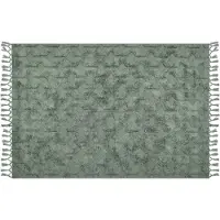 Beliani Tapis coton vert 160 x 230 cm motifs géométriques tapis court KARS (160 x 230 cm)