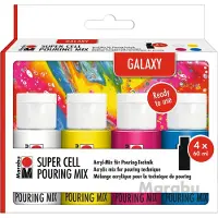 Marabu Peinture acrylique Super Cellulaire Pouring Mix Galaxy 4 x (60 ml)