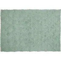 Beliani Tapis en coton vert clair 160 x 230 cm motifs géométriques tapis court HATAY (160 x 230 cm)