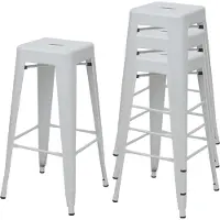 Mendler Tabouret de bar -A73 Métal (lot de 4)