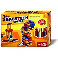Noris 3 jeux de construction colorés (Allemand, Anglais, Français, Italien)