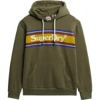 Superdry Venue Logo Stripe Relaxed Hoodie Vert S Homme