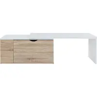 En.casa Table d'appoint 'Österåker' avec plateau extensible 100 x 47,5 x 40 cm aspect bois / blanc