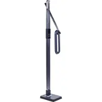 Beliani Lampadaire LED gris foncé matière synthétique 144 cm dimmer éclairage moderne home office