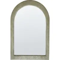 Beliani Miroir HURIEL Velours Vert olive