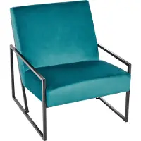 Beliani Fauteuil Delary Velours Bleu Paon
