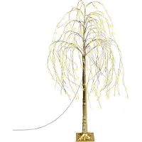 Beliani Décoration de Jardin Arbre à Leds avec Lumières 180 Cm Or Balioni Lumarko