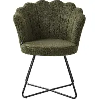 Beliani Fauteuil Lovelock Bouclé Vert Foncé