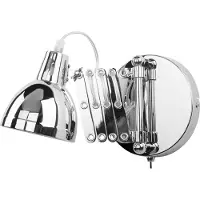 Beliani Lot de 2 appliques murales Luminaire en métal argenté Bras orientable Industriel