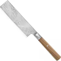 Mcusta Zanmai Nakiri ZBX2-3008DS, 33-Layer Damascus/VG10, Hinoki Handle, Knivesandtools Exclusive, couteau à légumes, 16,5 cm