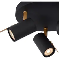 Lucide Lampe de plafond Grony Noir à 3 lumières