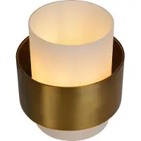 Lucide Lampe à poser en verre blanc doré E27 Firmin