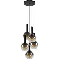 Lucide MARIUS lampe suspendue sphère en verre noir 5xE27 40W