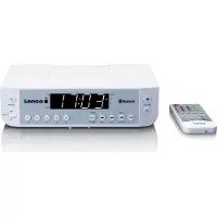 Lenco KCR-100WH - Radio de cuisine FM avec Bluetooth, éclairage LED et minuteur - Blanc