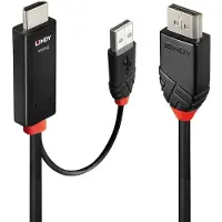 Lindy Câble HDMI vers DisplayPort - - 2m - DP 1.2 - HDMI 2.0 - Noir