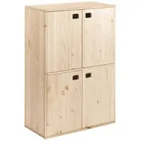 Astigarraga - Meuble de rangement en pin 4 portes Dinamic