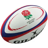 Gilbert Ballon de rugby Replica Angleterre Taille 5 Blanc, Bleu et Rouge