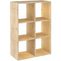 Astigarraga - Étagère cubes en bois brut Dinamic 6 cases