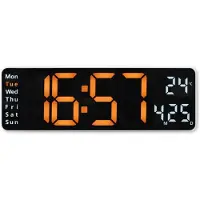 Hama Digitale Wanduhr Santa Cruz, Thermometer, großes Display, Fernbedien., WS (00222224)
