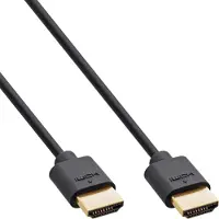 InLine Câble Slim Ultra High Speed HDMI 8K4K mâle mâle noir or 0 (0.50 m), Câble vidéo, Or, Noir